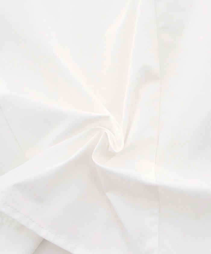 撥水 ブラウス レディース 長袖 フェミニン ペプラム スカラップ ピンタック 刺繍ブラウス 前開きブラウス クルーネック ゴム袖 袖まくり可能 秋ブラウス きれいめ 大人かわいい お尻隠れる 上品ブラウス 通勤 オフィスカジュアル 体型カバー 秋服 トップス 金縁ボタン 撥水加工 ギャザーシルエット ホワイト ネイビー 配色