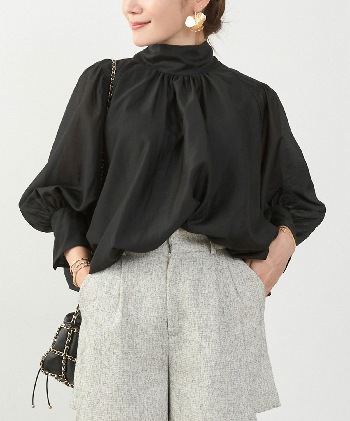 手洗い可 長袖 大人カジュアル オフィス きれいめ フェニミン シアー オールシーズン ジョイントスペース