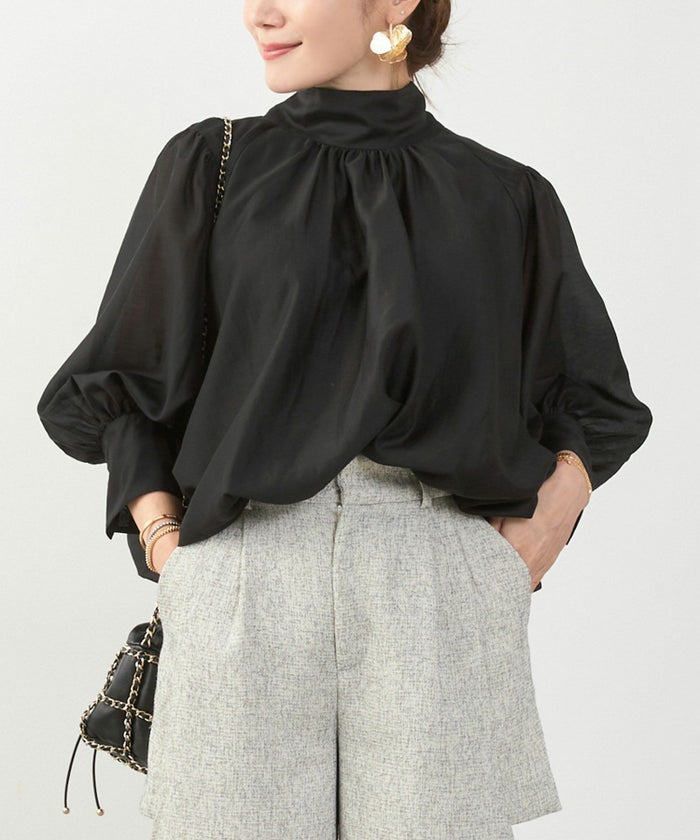 手洗い可 長袖 大人カジュアル オフィス きれいめ フェニミン シアー オールシーズン ジョイントスペース