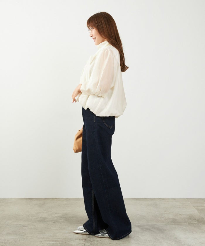 手洗い可 長袖 大人カジュアル オフィス きれいめ フェニミン シアー オールシーズン ジョイントスペース