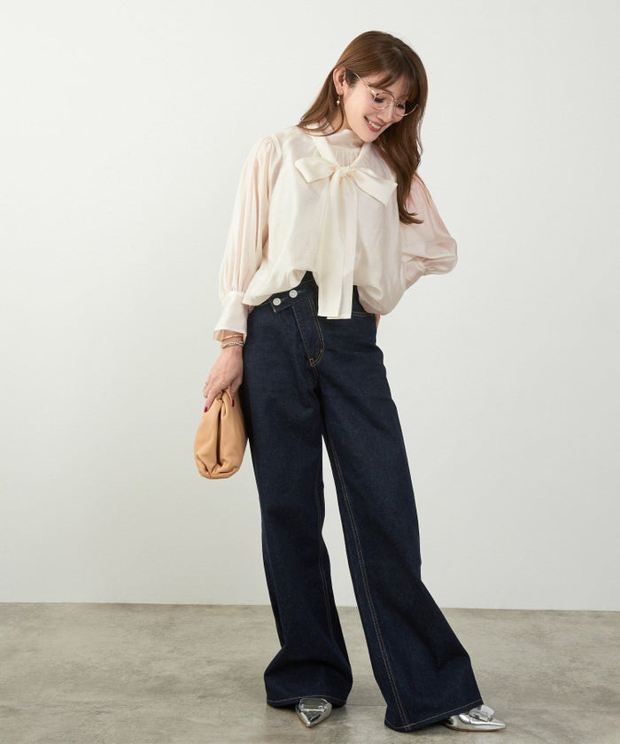 手洗い可 長袖 大人カジュアル オフィス きれいめ フェニミン シアー オールシーズン ジョイントスペース