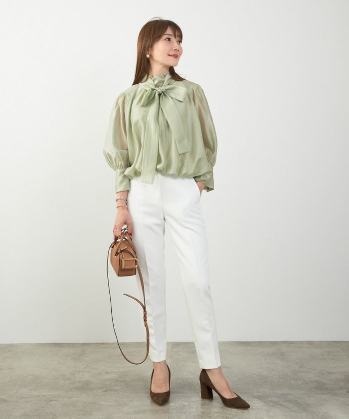 手洗い可 長袖 大人カジュアル オフィス きれいめ フェニミン シアー オールシーズン ジョイントスペース