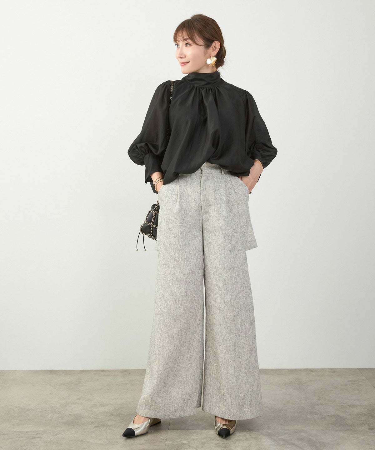 手洗い可 長袖 大人カジュアル オフィス きれいめ フェニミン シアー オールシーズン ジョイントスペース