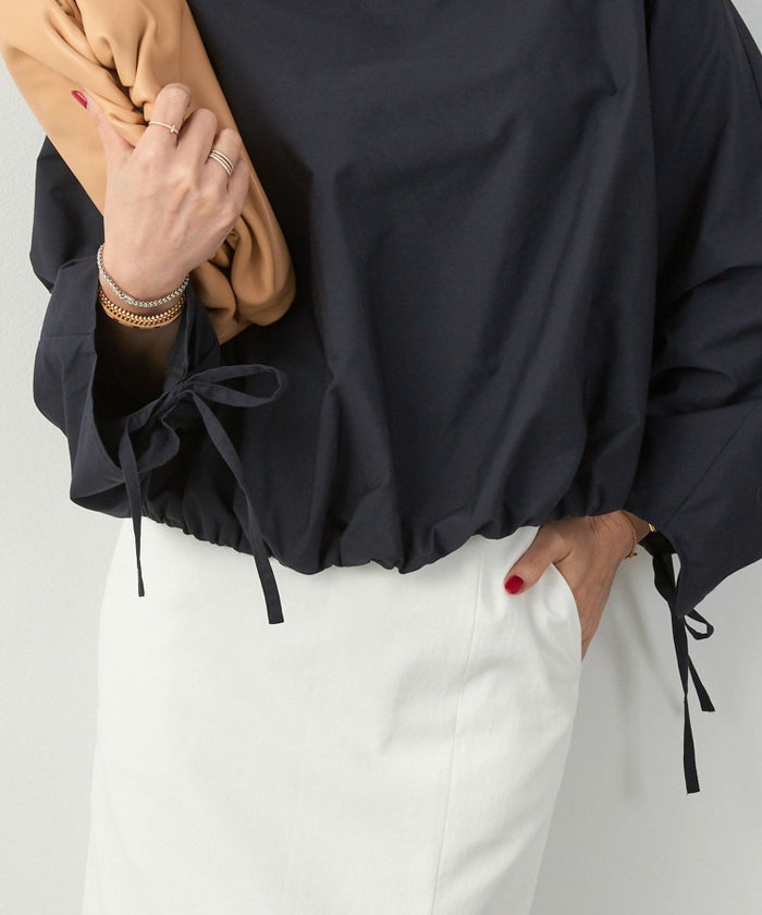 かわいい 上品 きれいめ 大人カジュアル オフィス シンプル 柄 ストライプ バルーン 春 秋 体型カバー ジョイントスペース