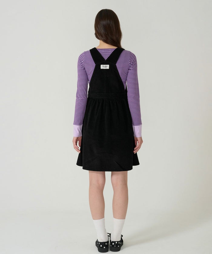 コーデュロイ/ サロペ/ワンピース/ブラック