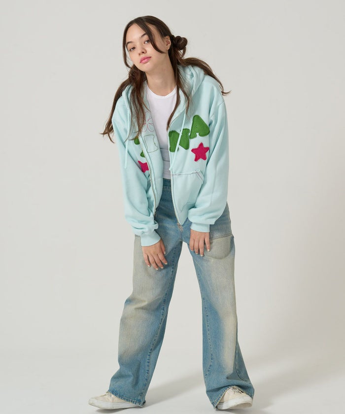 パッチワーク/フーディー/パーカー/ネイビー