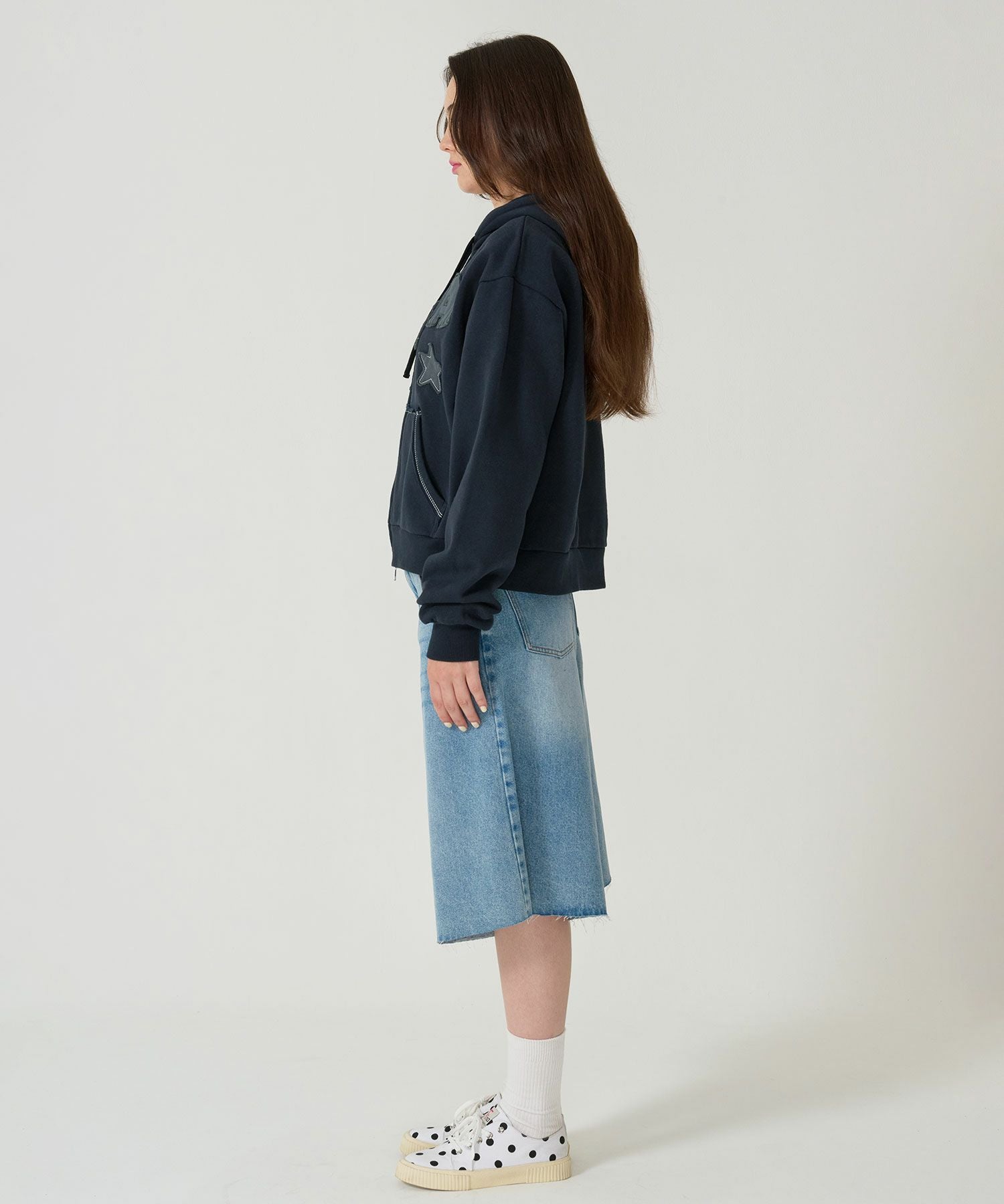 裏起毛 ロゴパッチワーク フーディー TINA：JOJUN 全3色｜tnj531-1133