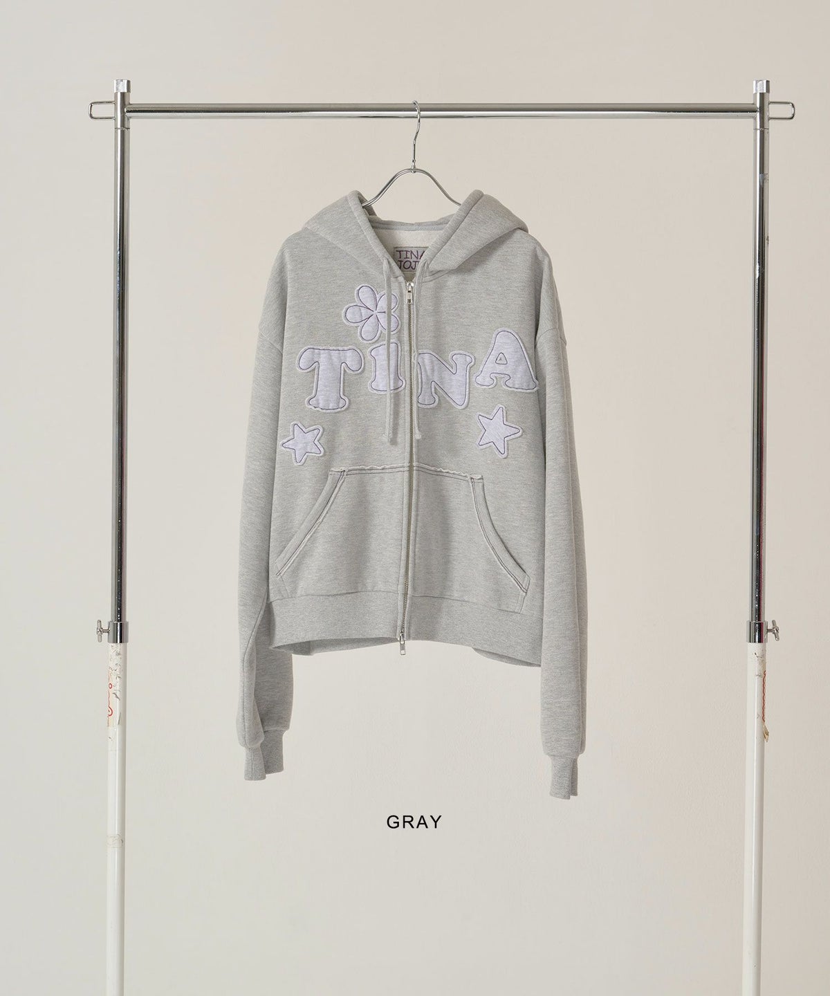 パッチワーク/フーディー/パーカー/ネイビー/ライトブルー