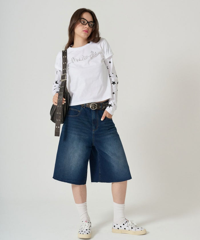 レイヤード /ロンT/スター/ホワイト