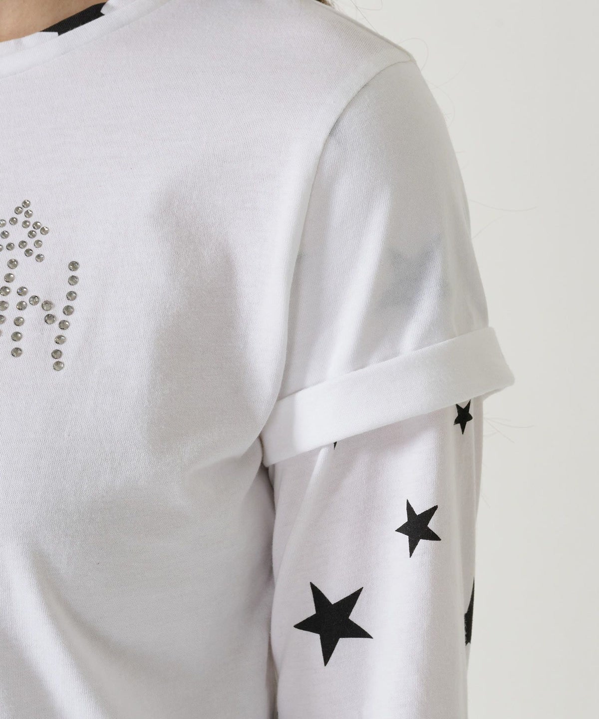 レイヤード /ロンT/スター/ホワイト