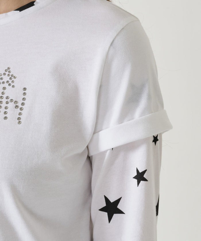 レイヤード /ロンT/スター/ホワイト