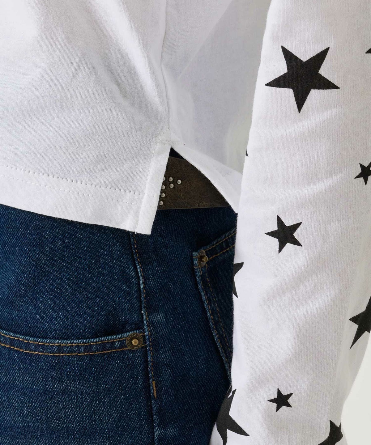 レイヤード /ロンT/スター/ホワイト