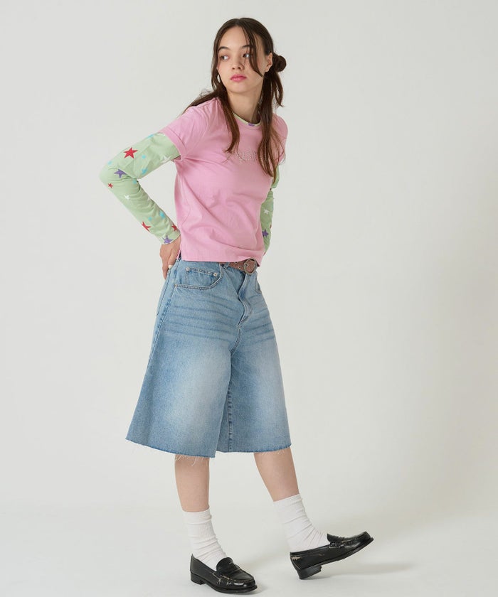 レイヤード /ロンT/スター/ピンク