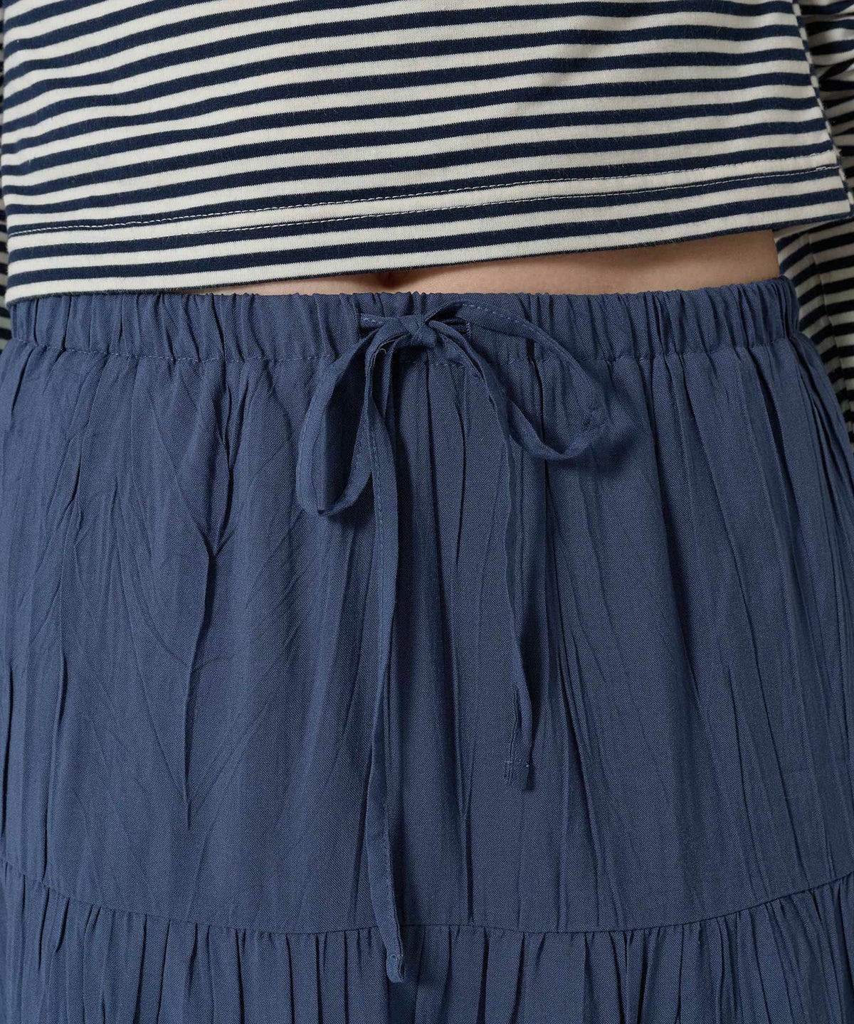 ティアード/ スカート/ミディ丈/ネイビー