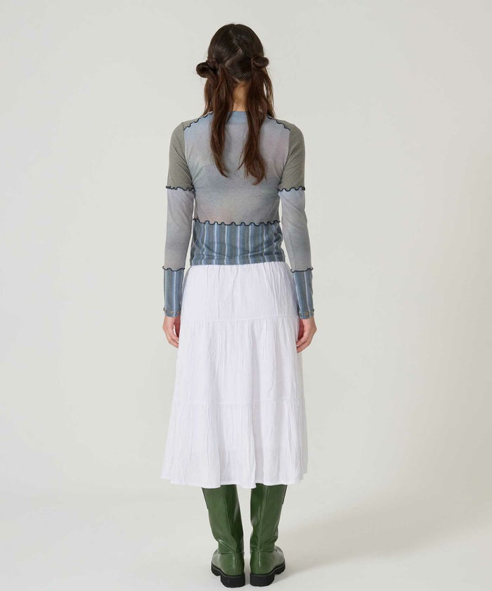 ティアード/ スカート/ミディ丈/ホワイト