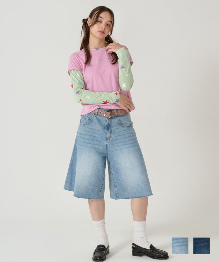 ハーフ/デニム/パンツ/ブルー