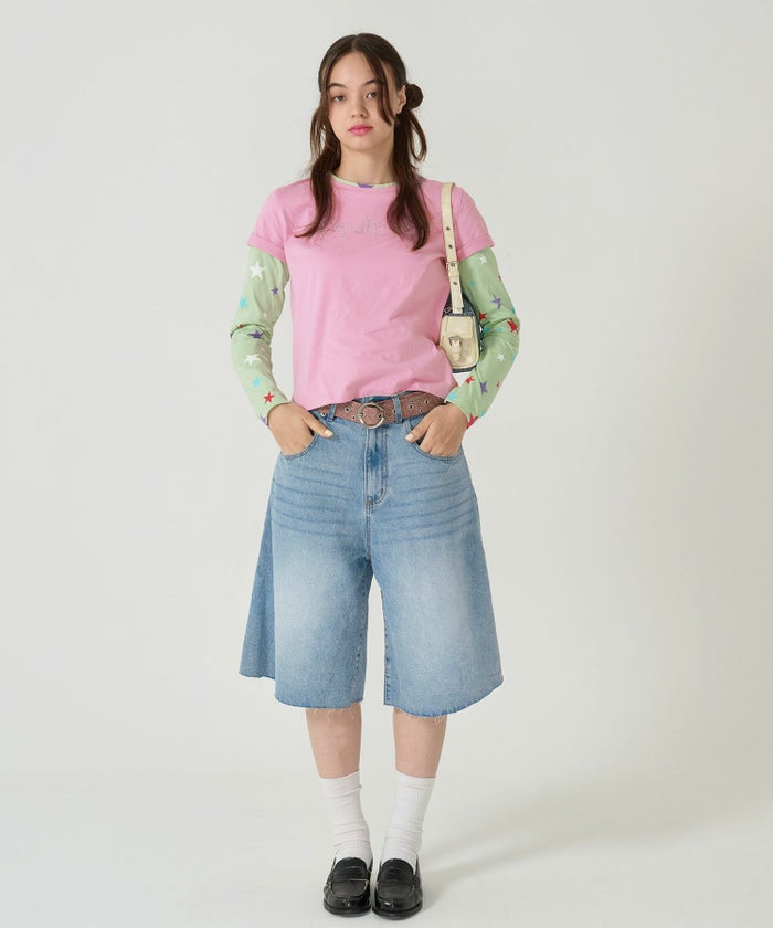 ハーフ/デニム/パンツ/ブルー