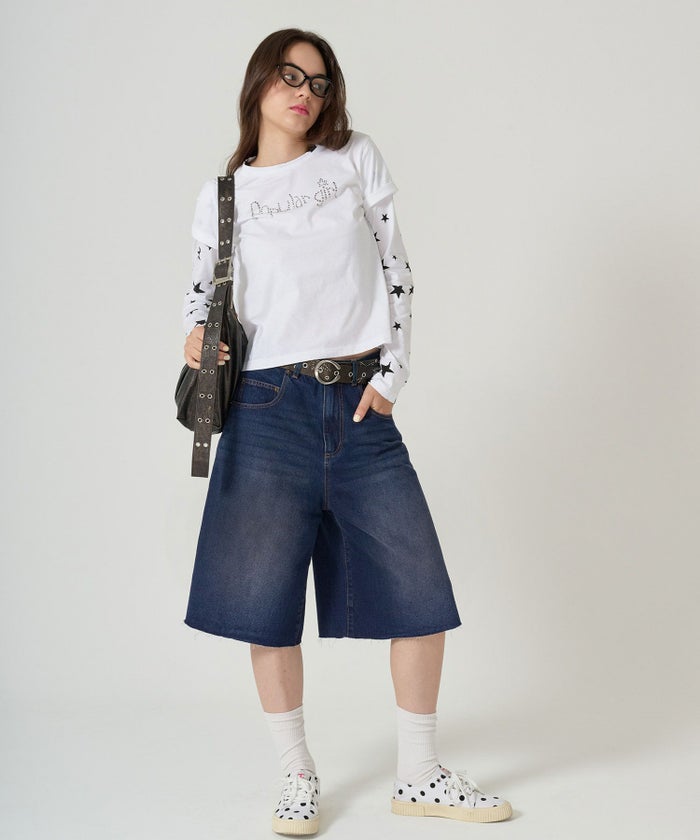 ハーフ/デニム/パンツ/ネイビー