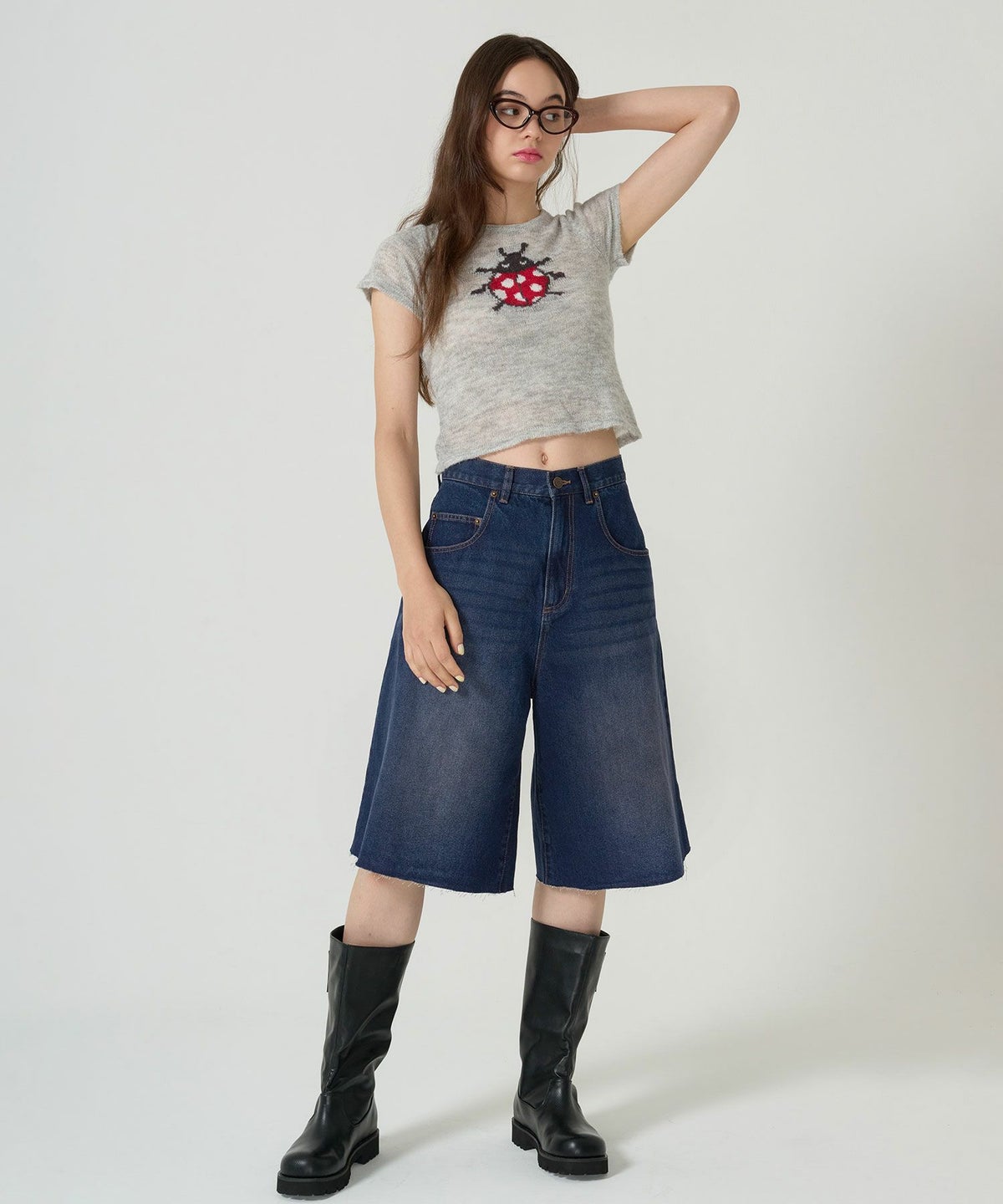 ハーフ/デニム/パンツ/ネイビー