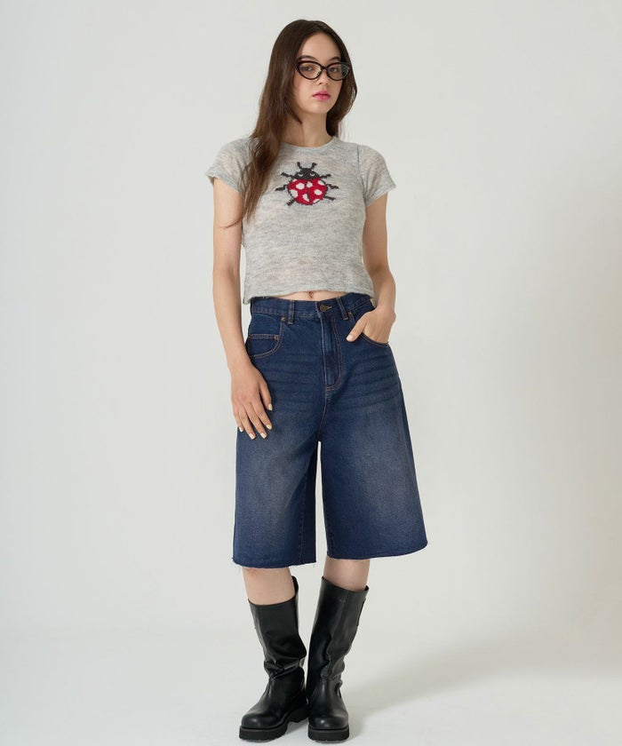 ハーフ/デニム/パンツ/ネイビー