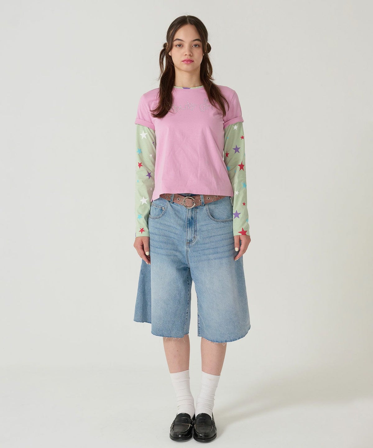 ハーフ/デニム/パンツ/ブルー