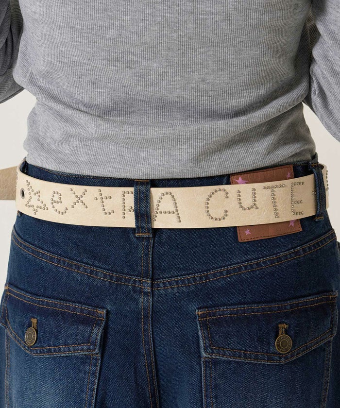 スタッズ/ベルト/ブラウン