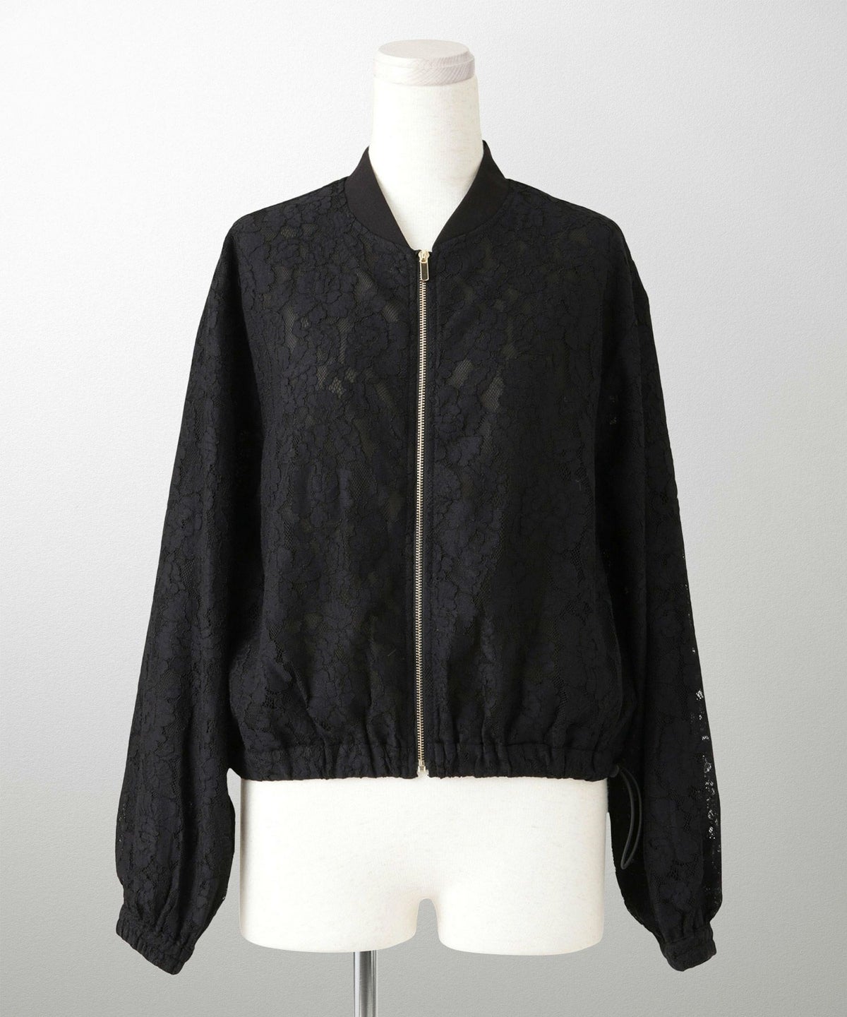 レース シアー ブルゾン シンプル レース ブルゾン アウター オフィス 冷房対策 ホワイト/ブラック/M/長袖