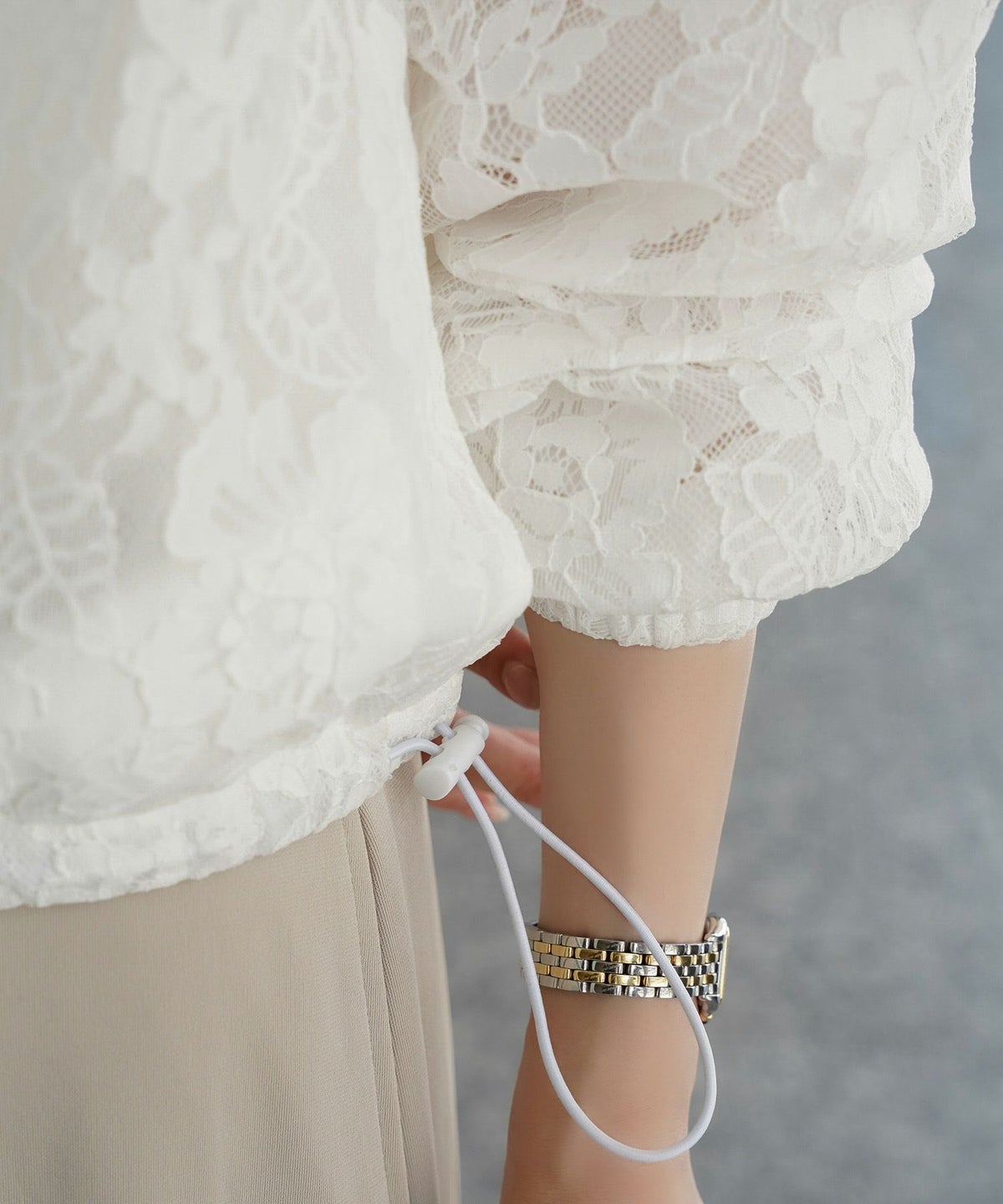 レース シアー ブルゾン シンプル レース ブルゾン アウター オフィス 冷房対策 ホワイト/ブラック/M/長袖