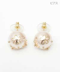 フラワー パール ピアス イヤリング See Through Flower Pearl Pierce Earring 真鍮 プラパール クリア感 シースルー フラワー パール ピアス イヤリング See Through Flower Pearl Pierce Earring （Liala）