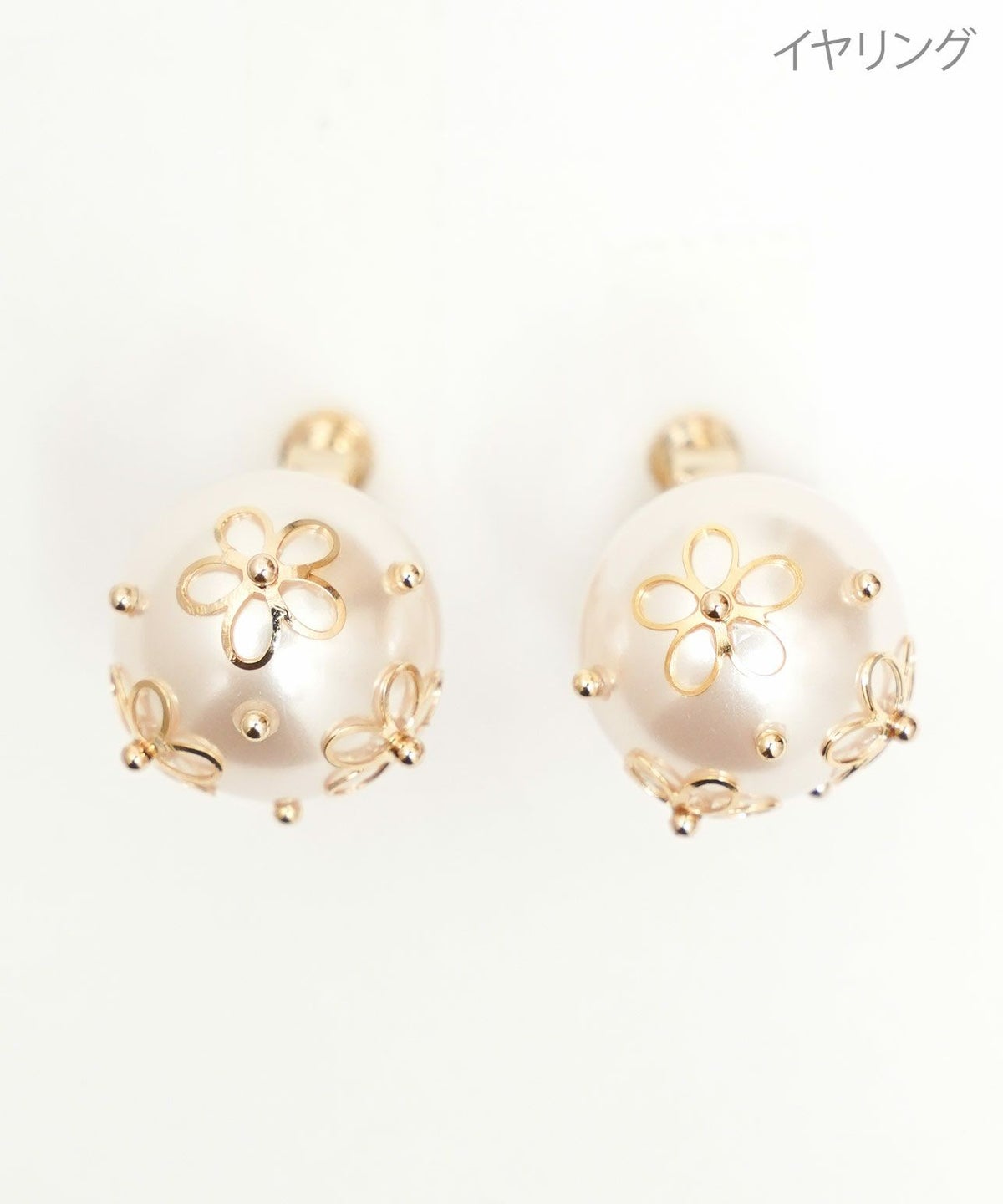 シースルー フラワー パール ピアス イヤリング See Through Flower Pearl Pierce Earring