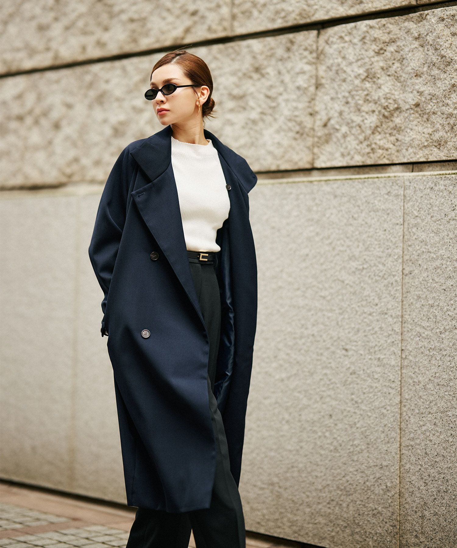 TIMESALE ［ユニセックス］ スタンドカラー コクーン コート KINO THE