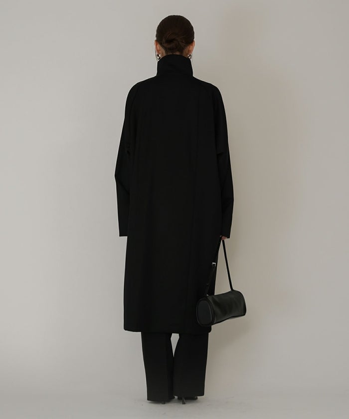 ユニセックス オーバーコート チェスターコート スタンドカラー トレンチコート モード ロングコート 丸いシルエット 韓国風 綺麗め 細見え カジュアル KINO THE KEI