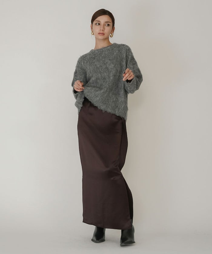 モテニット ふわふわニット モヘア デートコーデ ディナー クリスマス あざと可愛い オーバーサイズ モヘア セーター シャギーニット 韓国風 綺麗め 細見え カジュアル KINO THE KEI