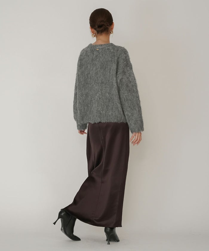 モテニット ふわふわニット モヘア デートコーデ ディナー クリスマス あざと可愛い オーバーサイズ モヘア セーター シャギーニット 韓国風 綺麗め 細見え カジュアル KINO THE KEI