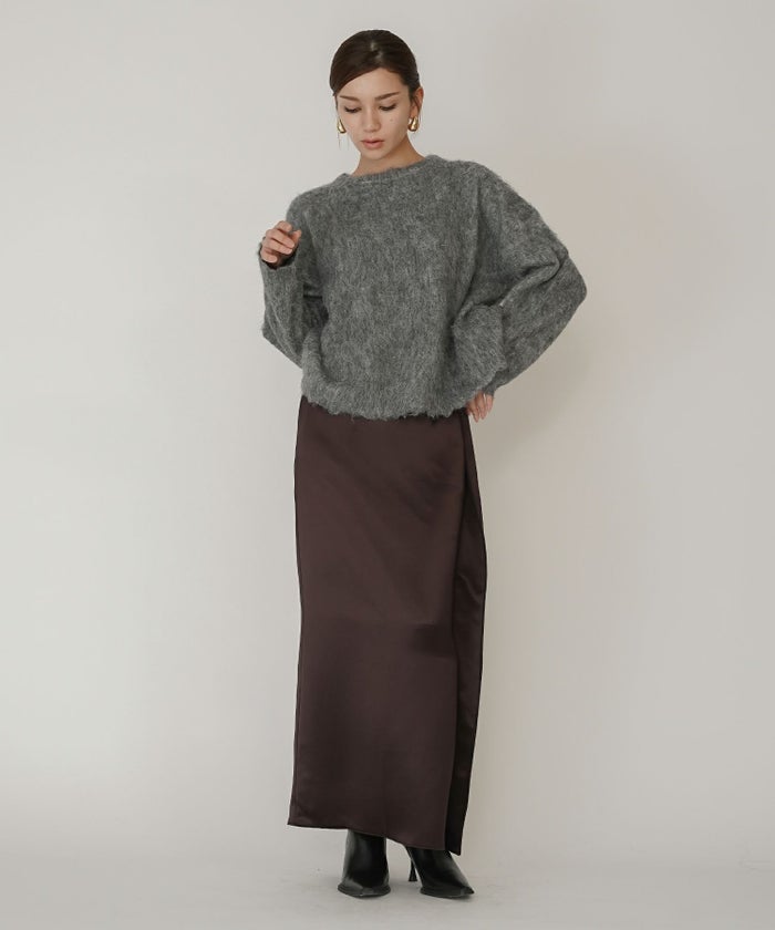 モテニット ふわふわニット モヘア デートコーデ ディナー クリスマス あざと可愛い オーバーサイズ モヘア セーター シャギーニット 韓国風 綺麗め 細見え カジュアル KINO THE KEI