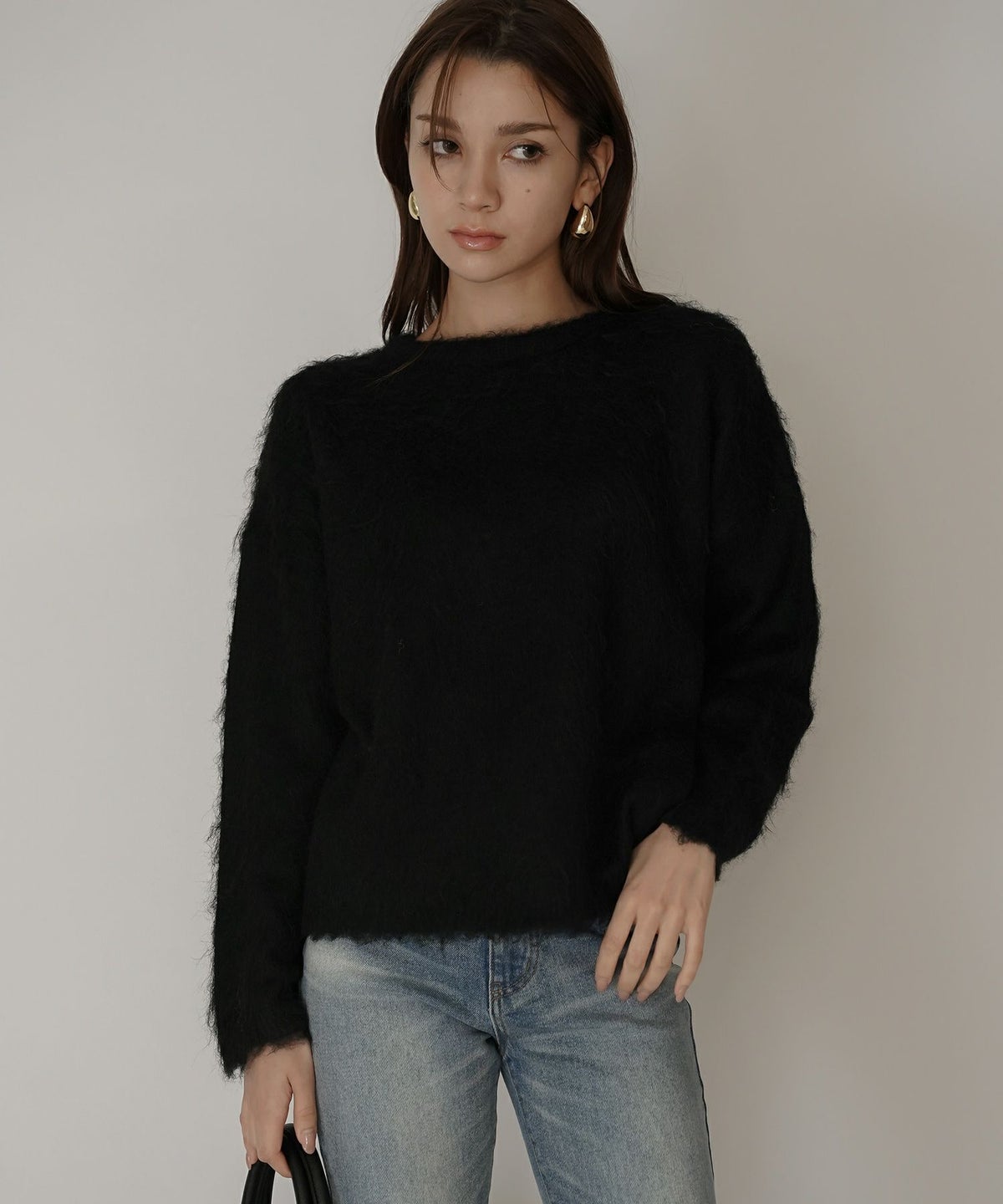 モテニット ふわふわニット モヘア デートコーデ ディナー クリスマス あざと可愛い オーバーサイズ モヘア セーター シャギーニット 韓国風 綺麗め 細見え カジュアル KINO THE KEI