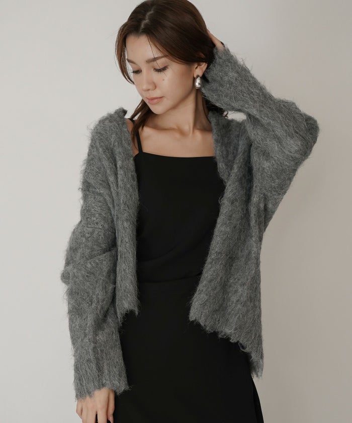 モテニット ふわふわニット モヘア デートコーデ ディナー クリスマス あざと可愛い オーバーサイズ 羽織 韓国風 綺麗め 細見え カジュアル KINO THE KEI