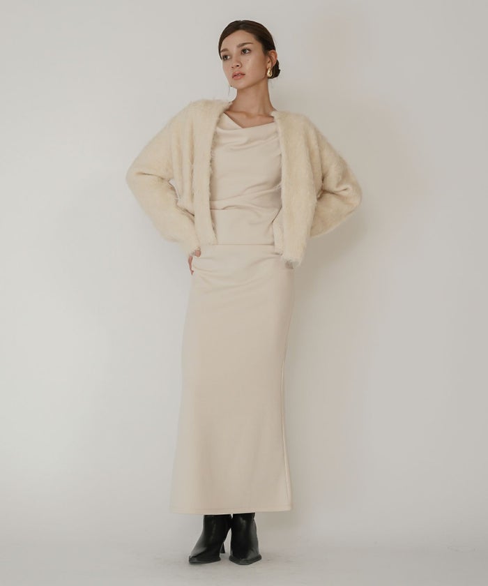 モテニット ふわふわニット モヘア デートコーデ ディナー クリスマス あざと可愛い オーバーサイズ 羽織 韓国風 綺麗め 細見え カジュアル KINO THE KEI