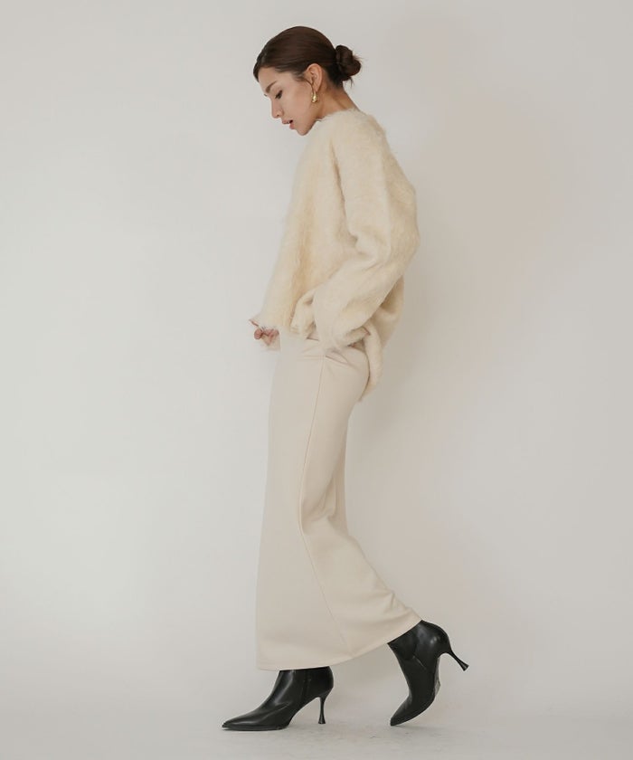 モテニット ふわふわニット モヘア デートコーデ ディナー クリスマス あざと可愛い オーバーサイズ 羽織 韓国風 綺麗め 細見え カジュアル KINO THE KEI