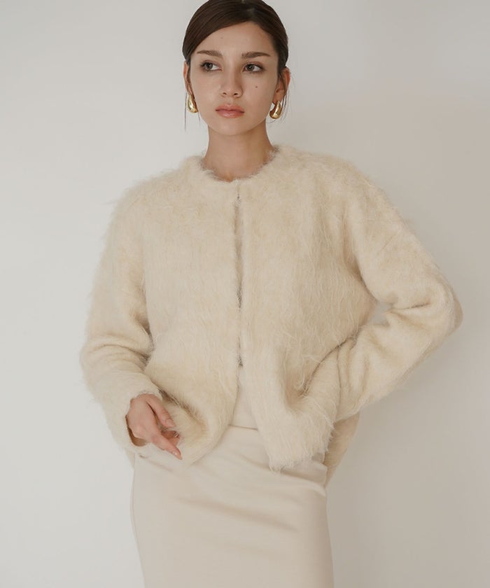 モテニット ふわふわニット モヘア デートコーデ ディナー クリスマス あざと可愛い オーバーサイズ 羽織 韓国風 綺麗め 細見え カジュアル KINO THE KEI