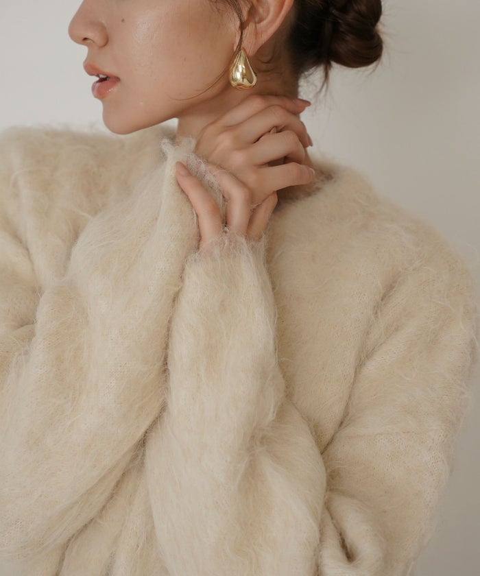 モテニット ふわふわニット モヘア デートコーデ ディナー クリスマス あざと可愛い オーバーサイズ 羽織 韓国風 綺麗め 細見え カジュアル KINO THE KEI