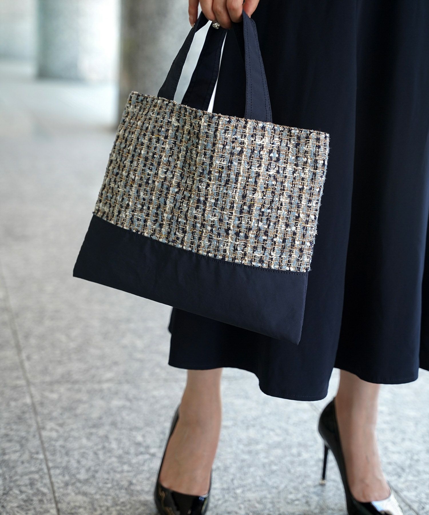 ツイード 切り替え サブバッグ HUIT 全2色｜hit932-0298【1】 - トート