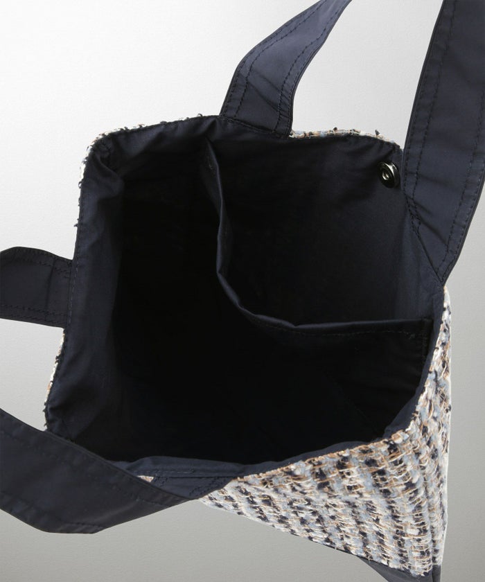 レディース バッグ 無地 ツイード 異素材 オケージョン 春 夏 秋 冬 サブバッグ ネイビー ブラック フリー