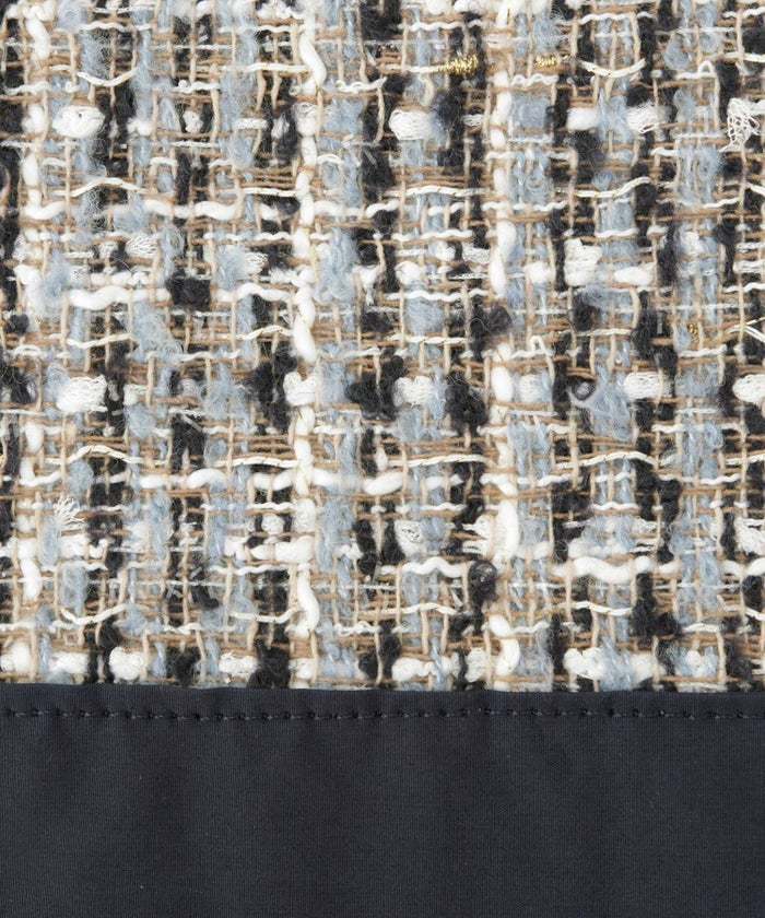 レディース バッグ 無地 ツイード 異素材 オケージョン 春 夏 秋 冬 サブバッグ ネイビー ブラック フリー