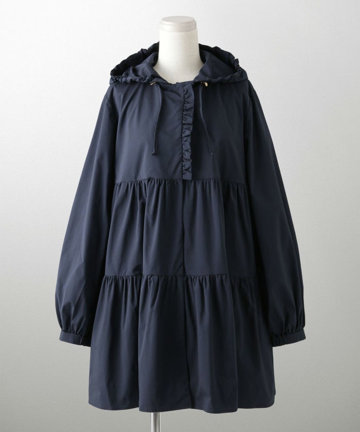 2way ティアード デザイン ライトアウター コート ネイビー/ベージュ/ブラック/M