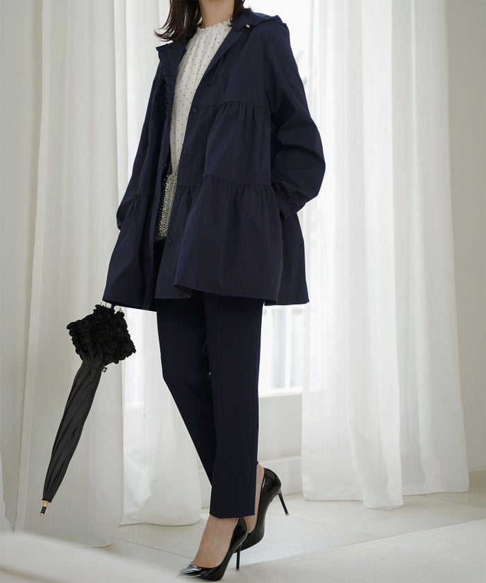 2way ティアード デザイン ライトアウター コート ネイビー/ベージュ/ブラック/M