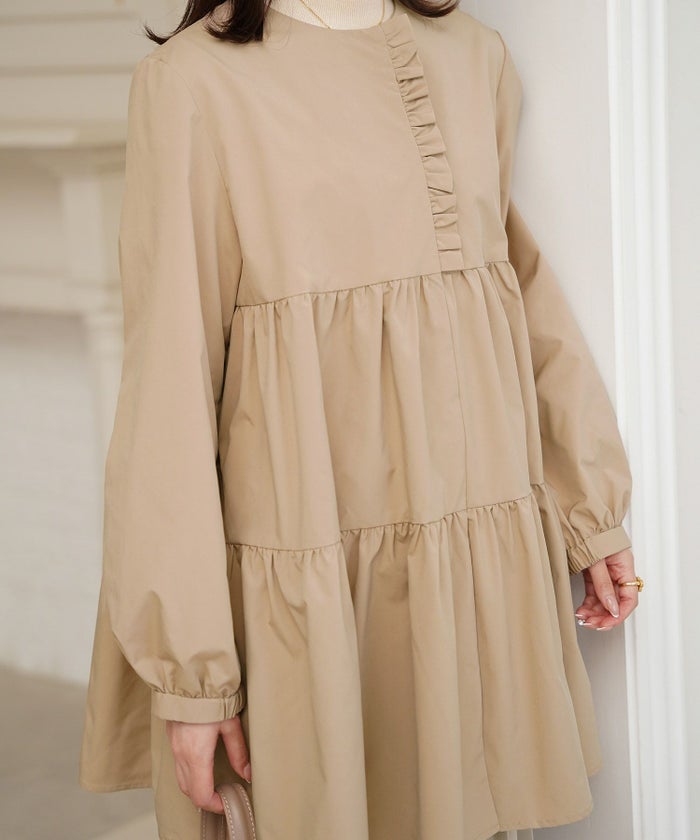 2way ティアード デザイン ライトアウター コート ネイビー/ベージュ/ブラック/M