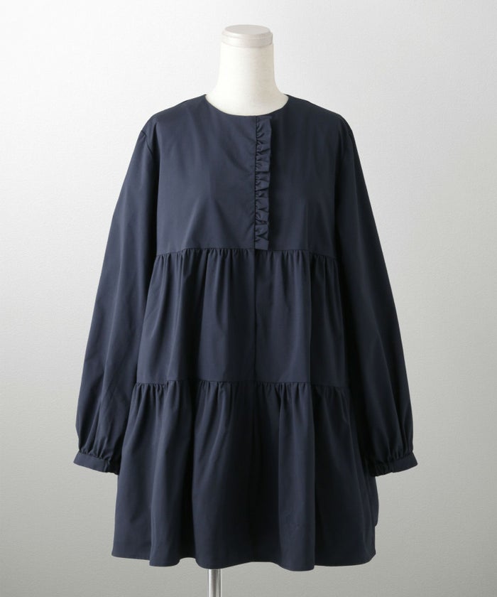 2way ティアード デザイン ライトアウター コート ネイビー/ベージュ/ブラック/M