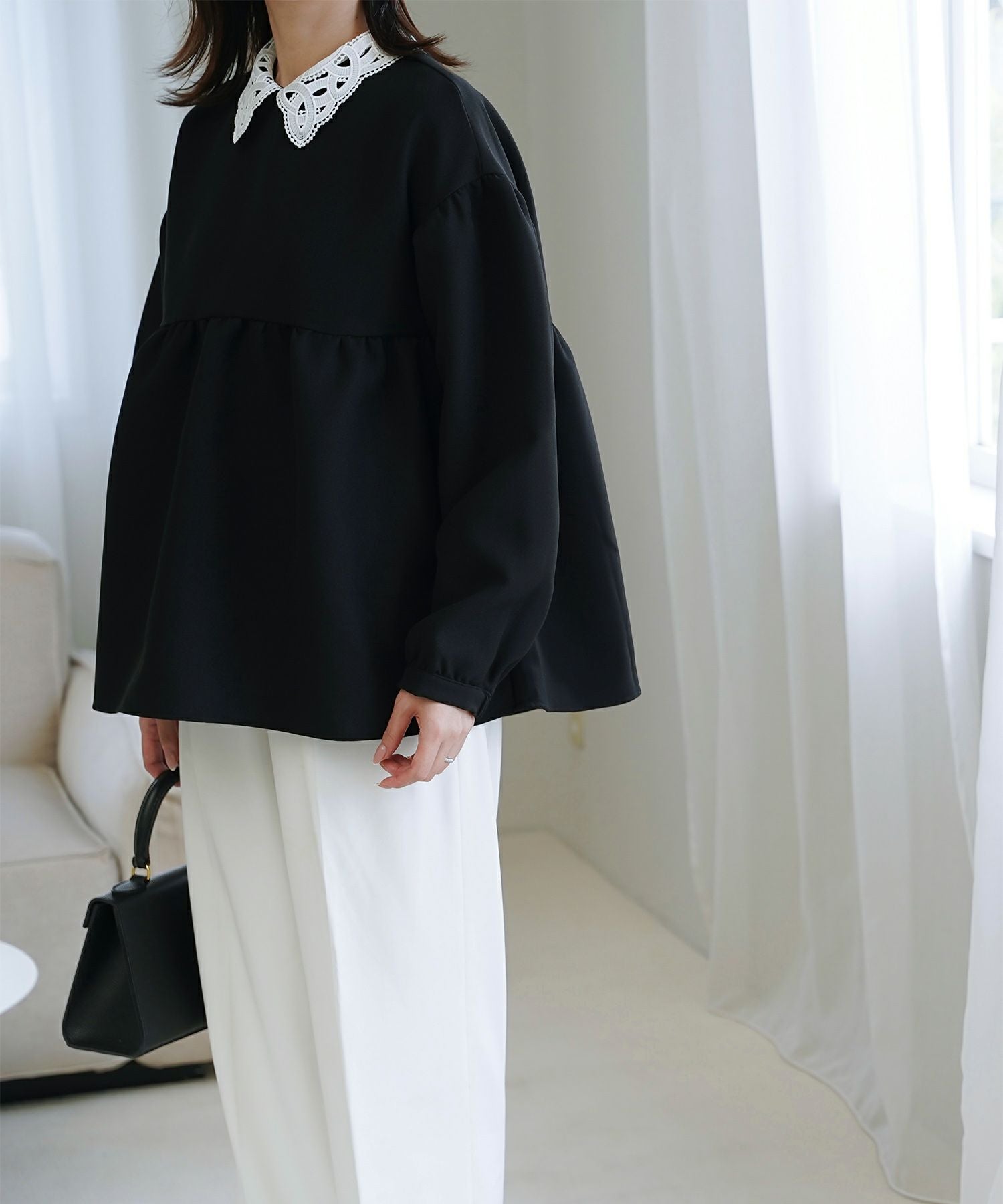 レース 襟付き ブラウス HUIT 全3色｜hit831-0271【3】 - 長袖商品一覧