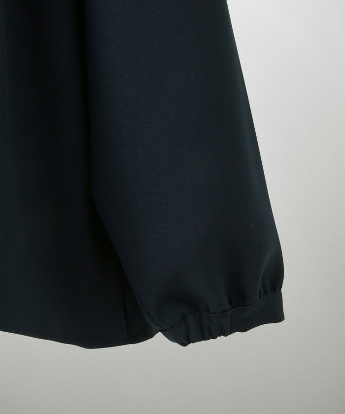 レース 襟付き ブラウス レディース レース襟 長袖 フレア ペプラム チュニック きれいめ 洗える ホワイト/ネイビー/ブラック/M